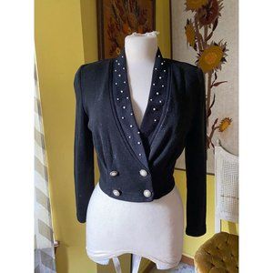 Vintage Cropped 80s jacket Pearl Ladies Small